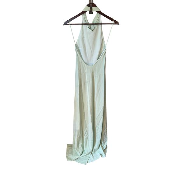 ALC NWT Sara Gown Maxi Dress Halter Mint Green Sz 6 Open Back Formal Satin $595 - Picture 8 of 12